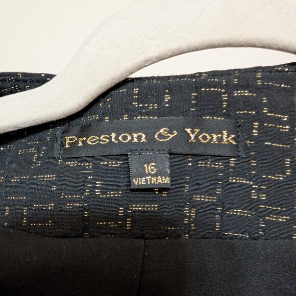 Preston & York Womens Jacket Blazer Size 16 Black & Gold - Picture 2 of 2